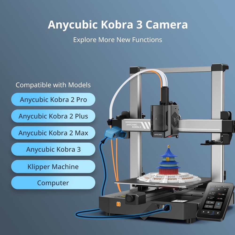 Anycubic Camera Kobra 3 3D Printer Camera, Remote and Real-Time Video...