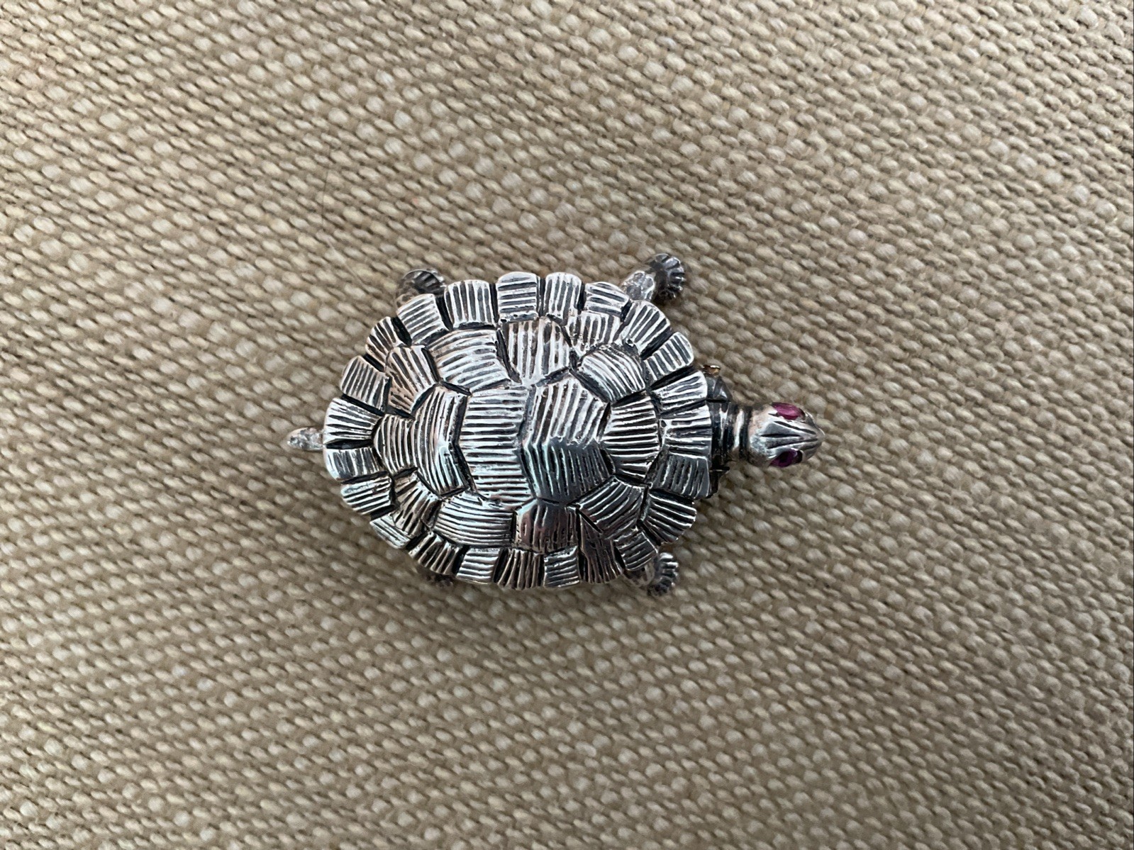 Antique Blackinton Sterling Turtle Pill Box - Gold Wash Inside - GreatCondition!