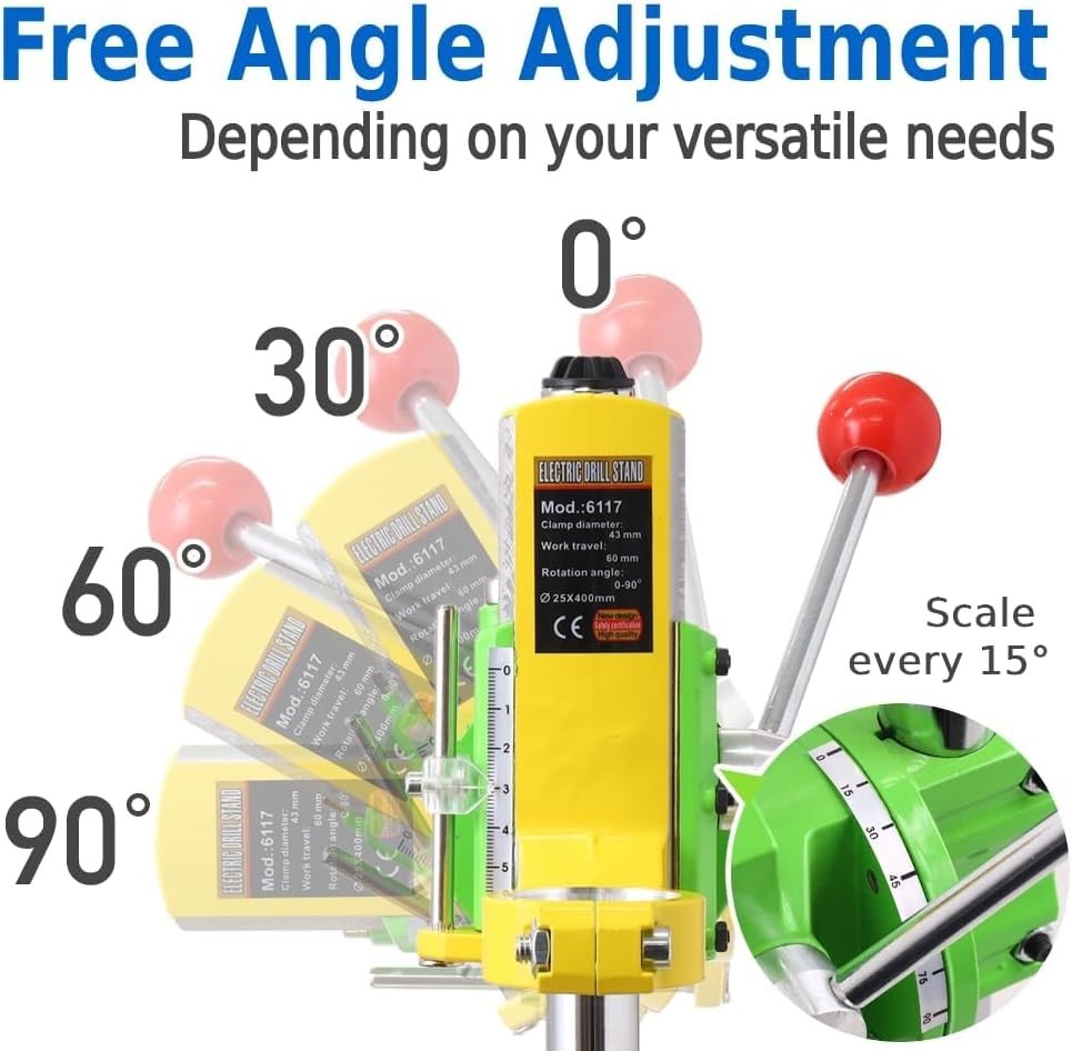 Drill Press Floor Stand for Hand Drill, Vertical Workbench, Adjustable Universal