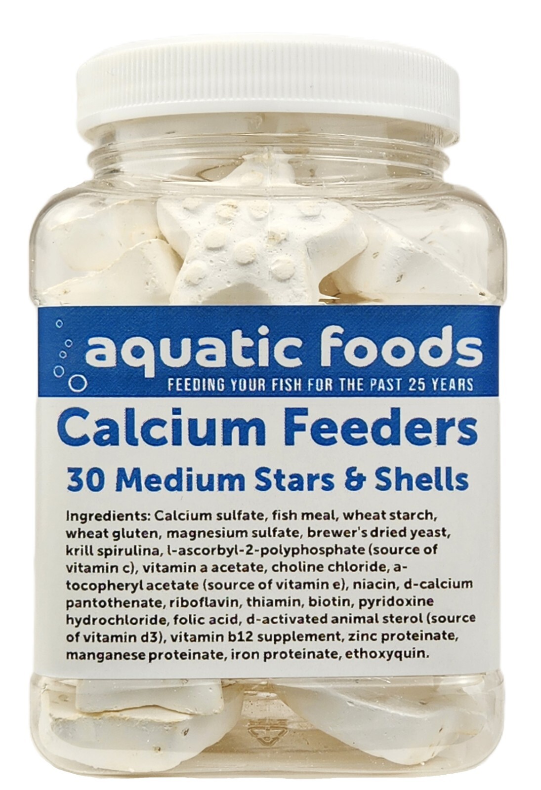 Calcium Feeder Stars & Shells for Shrimp, Snails, Crabs, Crayfish, Tropical Fish