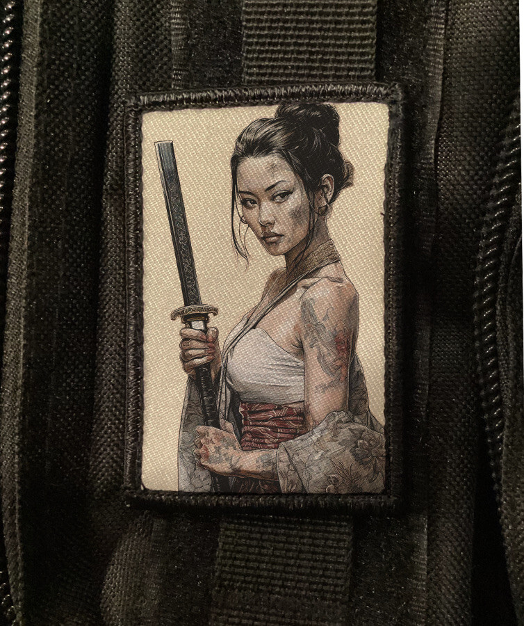 Samurai Girl Warrior Katana Japan Patch Sew on [sub]