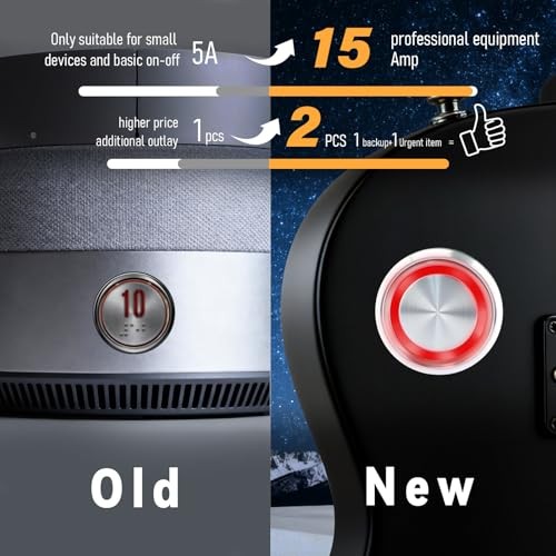 15Amp momentary Push Button Switch，(0.63") 12V-24V Push Button Switch 16mm Red