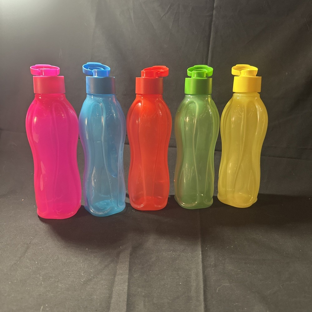 Tupperware Aquasafe Plastic Bottle | Multicolour 500ml X 5