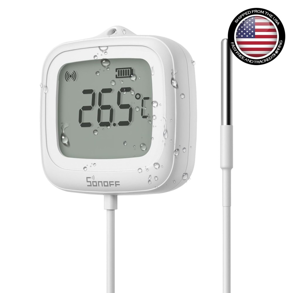 Zigbee Waterproof Temperature Sensor with LCD Display & 1.5M Probe - Smart Home