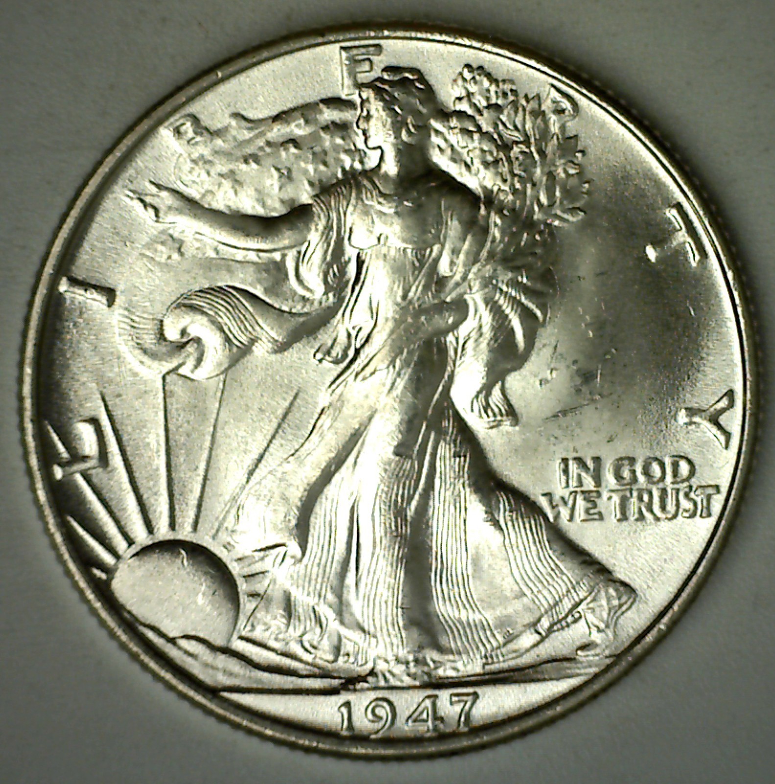 1947 Walking Liberty Silver BU Half Dollar 50c US Type Coin Uncirculated Cond.