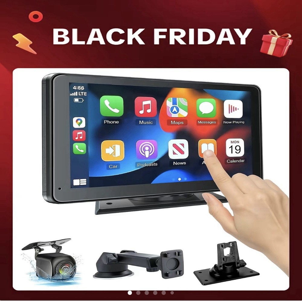 Wireless Carplay & Android Auto Portable 7 Inch Touchscreen Car Stereo Bluetooth