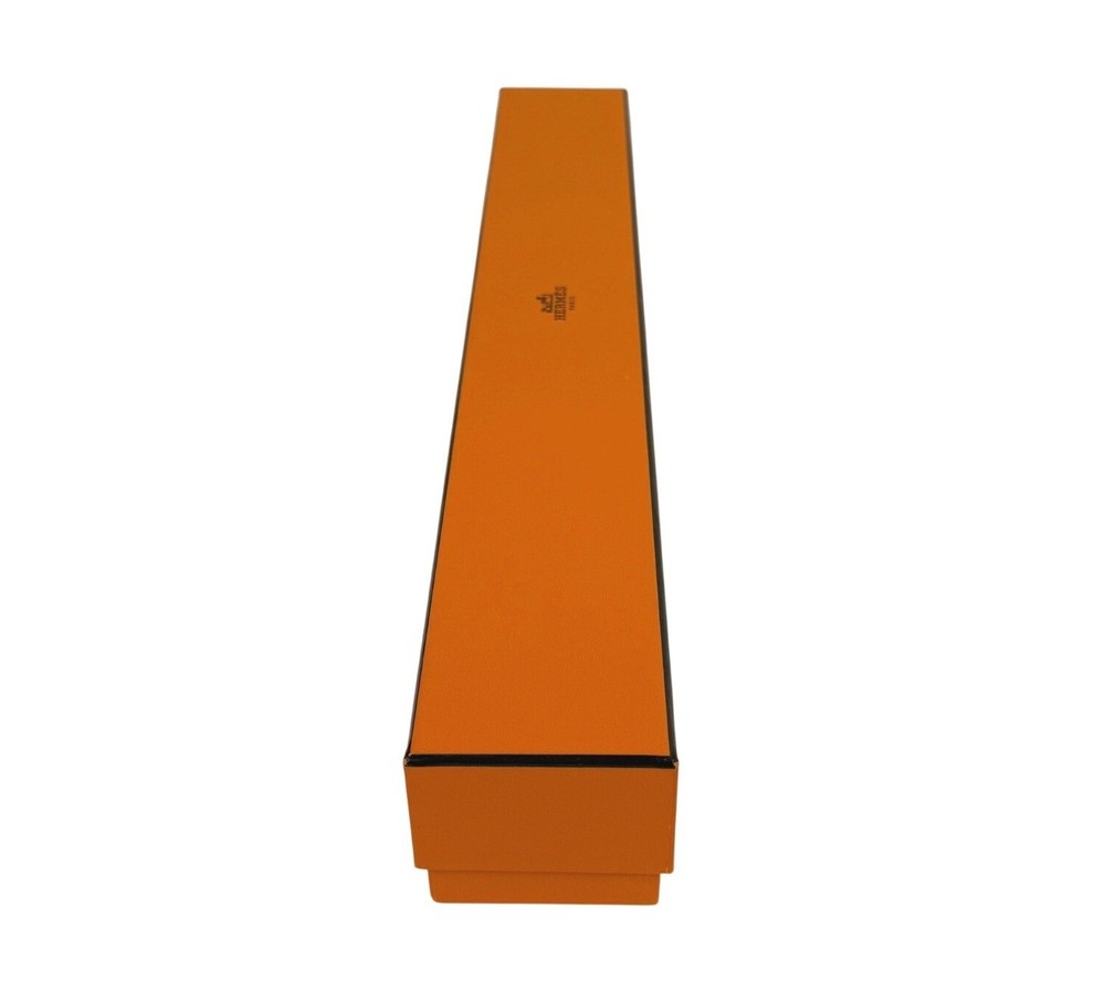 Hermes Iconic Orange Long Thin Rectangular Gift Box