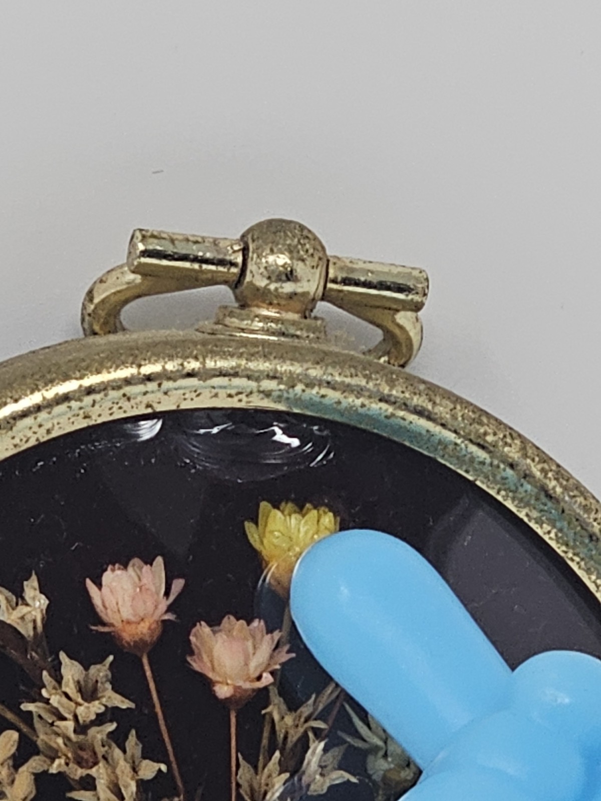 Vintage Framed Dried Flowers Oval Glass Cottagecore Art