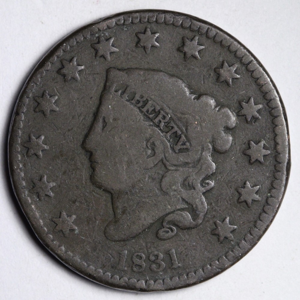 1831 Coronet Head Large Cent CHOICE FINE E122 ACH
