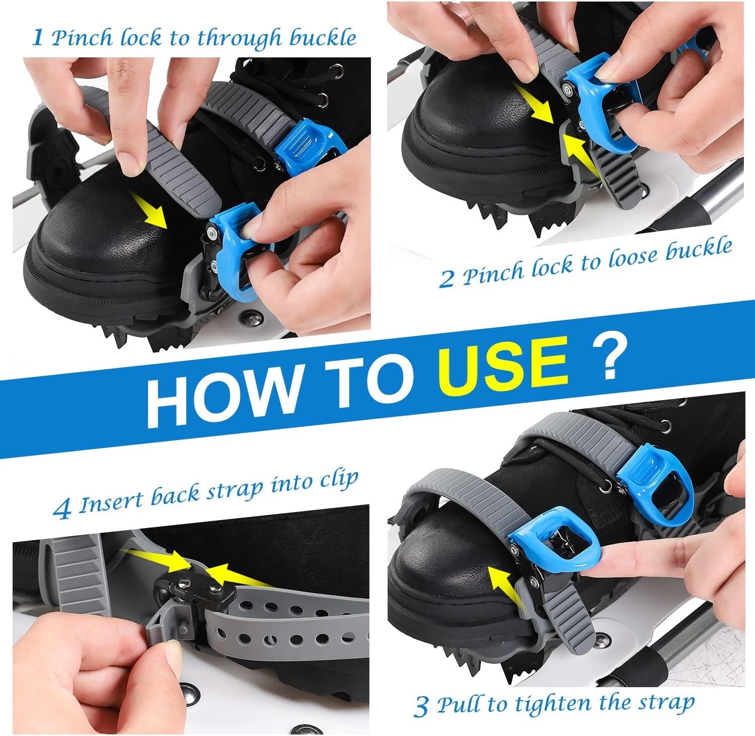 Goutone 21/27 Inches Light Weight Snowshoes for Men and Women. Fully Adjustable