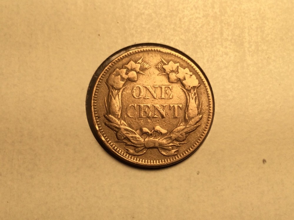 1858 Flying Eagle Cent in very fine plus small letters