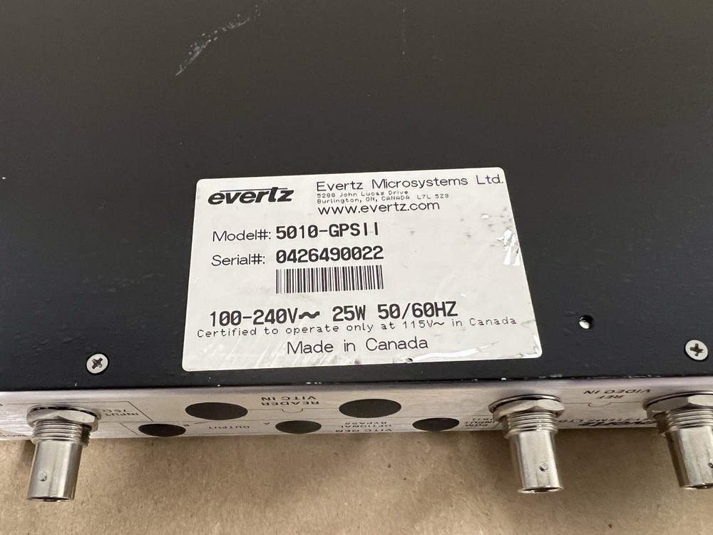 Evertz GPS Timecode Master 5010-GPS II