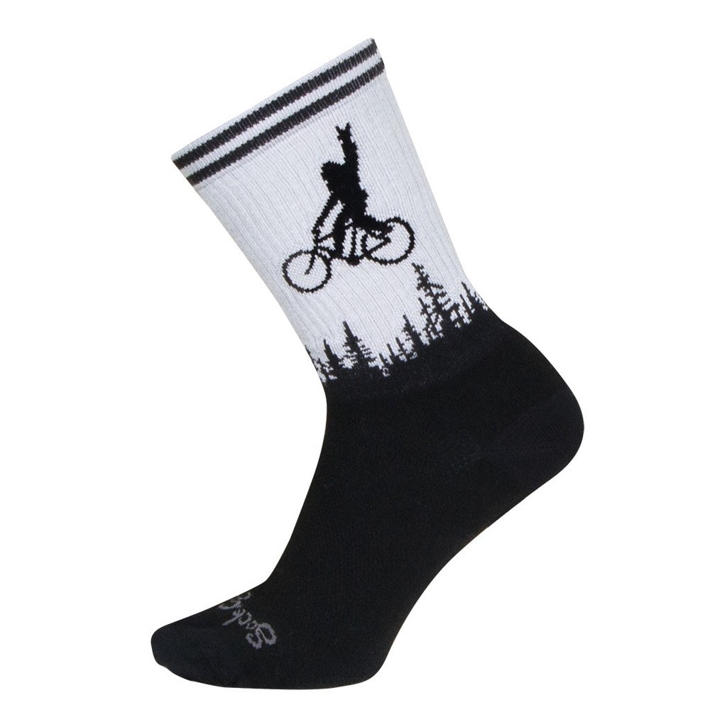 Sockguy Squatchit Crew Socks 9-13 Black/White