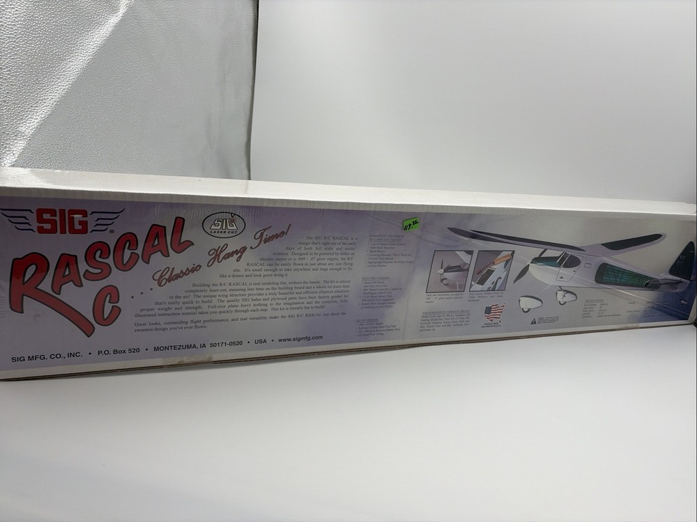 Sig, R/C Rascal and Power Pack Kit, 49" Balsa Plane Kit