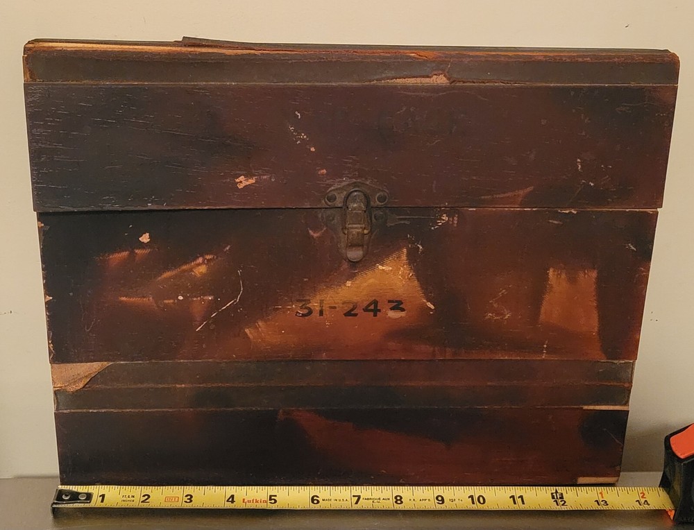 Antique Wood Map Case /w-Latch