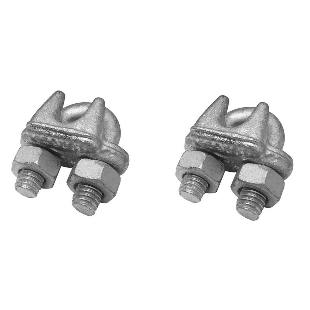 2 Pc Marine Wire Rope Cable Clips Cable Clamp 3/16'' Drop Forged Galvanized