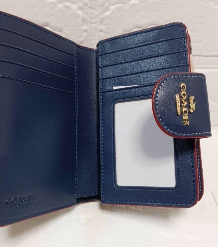 Coach Bifold Wallet & Card Holder Signature Navy Denim Outlet New Japan