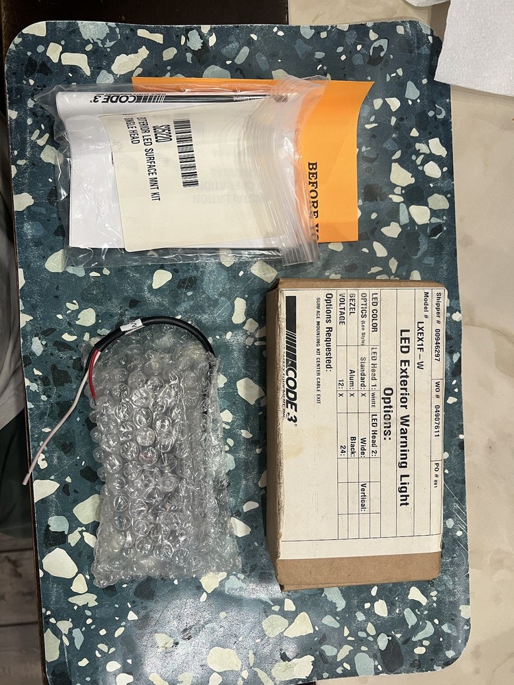 New! Code 3 Led Exterior Warning Light LXEX1F-W Tested Works