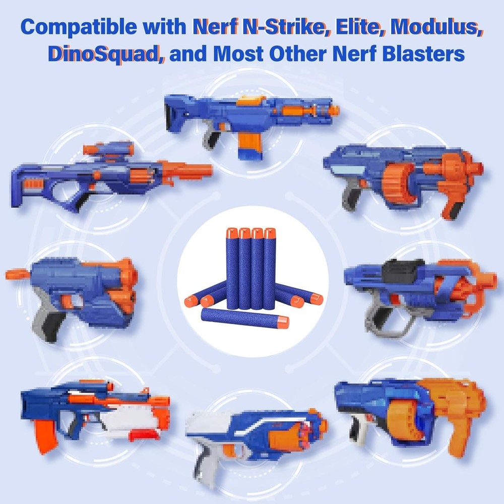 AMOSTING Refill Darts 100PCS Bullets Ammo Pack Compatible for Nerf Blue