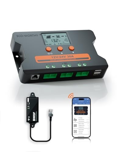 Solar Charge Controller 30A Bluetooth, Solar Panel PWM 30A 12V-24V(Bluetooth)