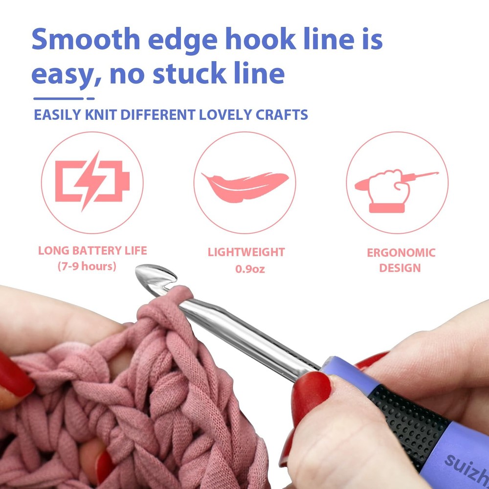Counting Crochet Hook Set Digital, Crochet Kit with 22 Different Size Interch...