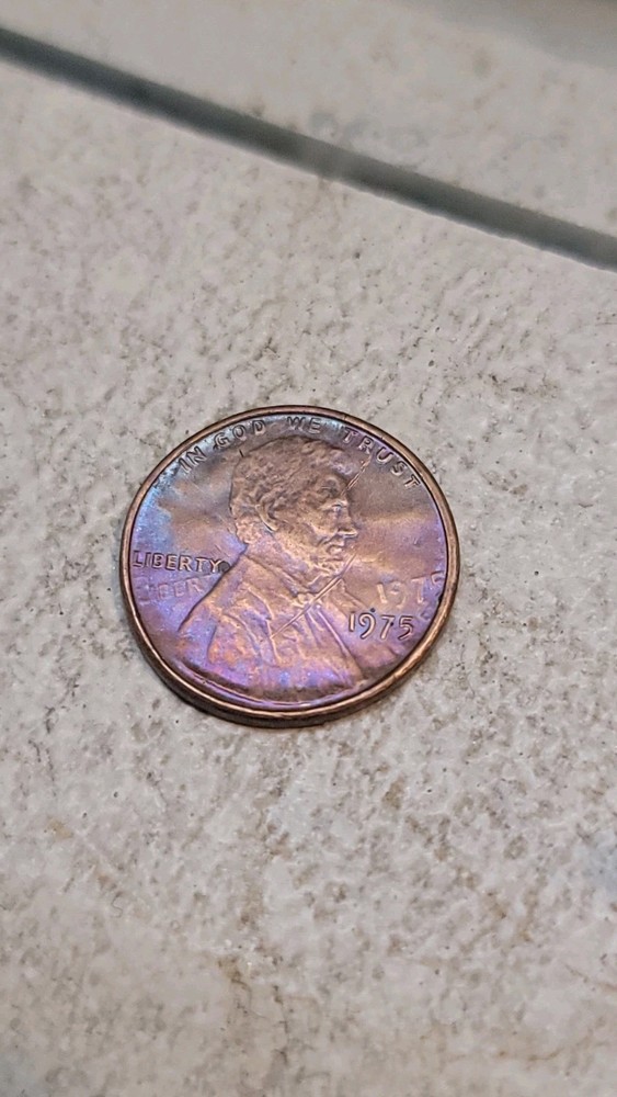 1975 Penny Double Die Error Misprint Rainbow