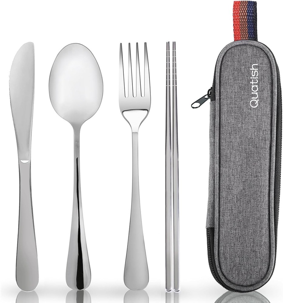 Travel Utensils with Case,  Portable Sierware Set for Work,