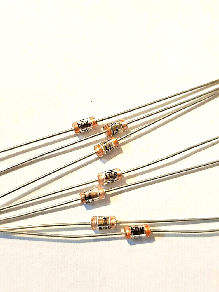 10x Glass Passivated Ceramic Capacitor  .1uF 50v Axial 100nF ,   Tone Capacitor