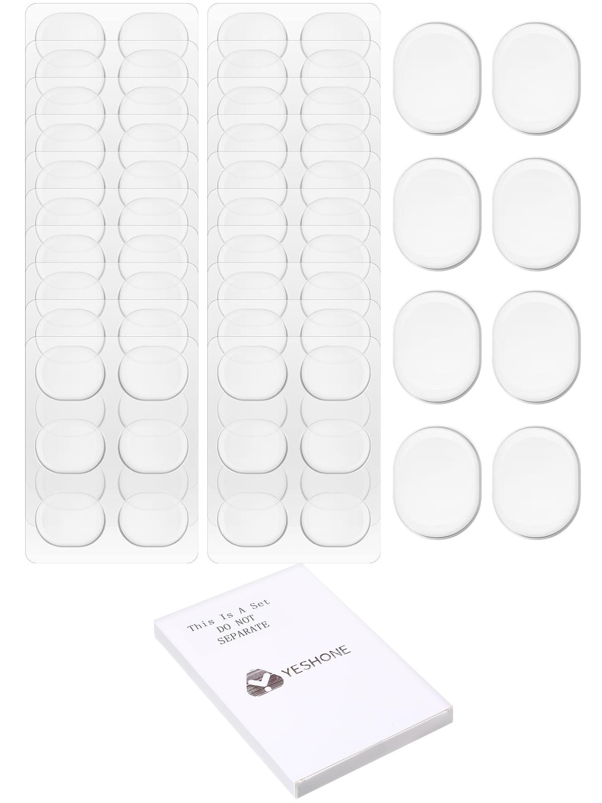 Yeshone 60 Pieces Drum Dampeners Gel Pads Silicone Soft Moon Gels for clear