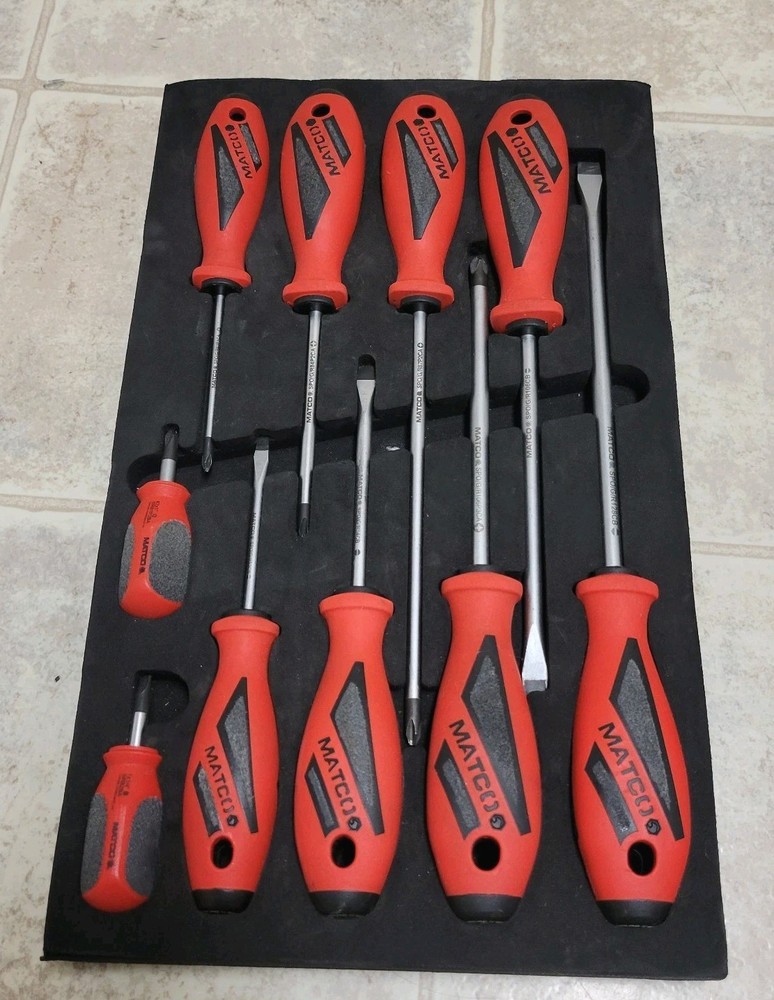 Matco Tools 10 Pc Premium Screwdriver Set Red Made In Germany