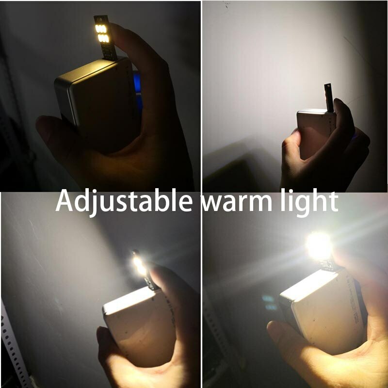 Portable 6-LED USB Power Night Light 1W 5V Touch Dimmer Function Warm Light Lamp