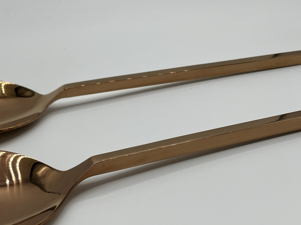 Copper MCM Style Salad Serving 2 Piece Set Long Handle 13"