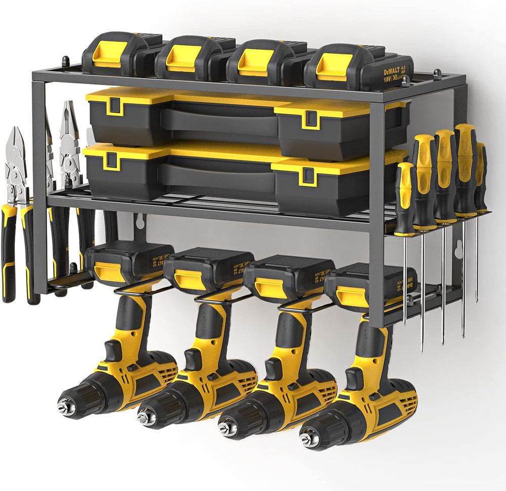 Power Tool Organizer Power Drill Tool Holder Heavy Duty Tool 3 Layers Tool Rack
