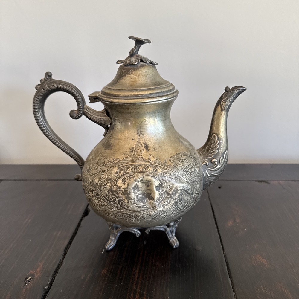silver plated vintage teapot