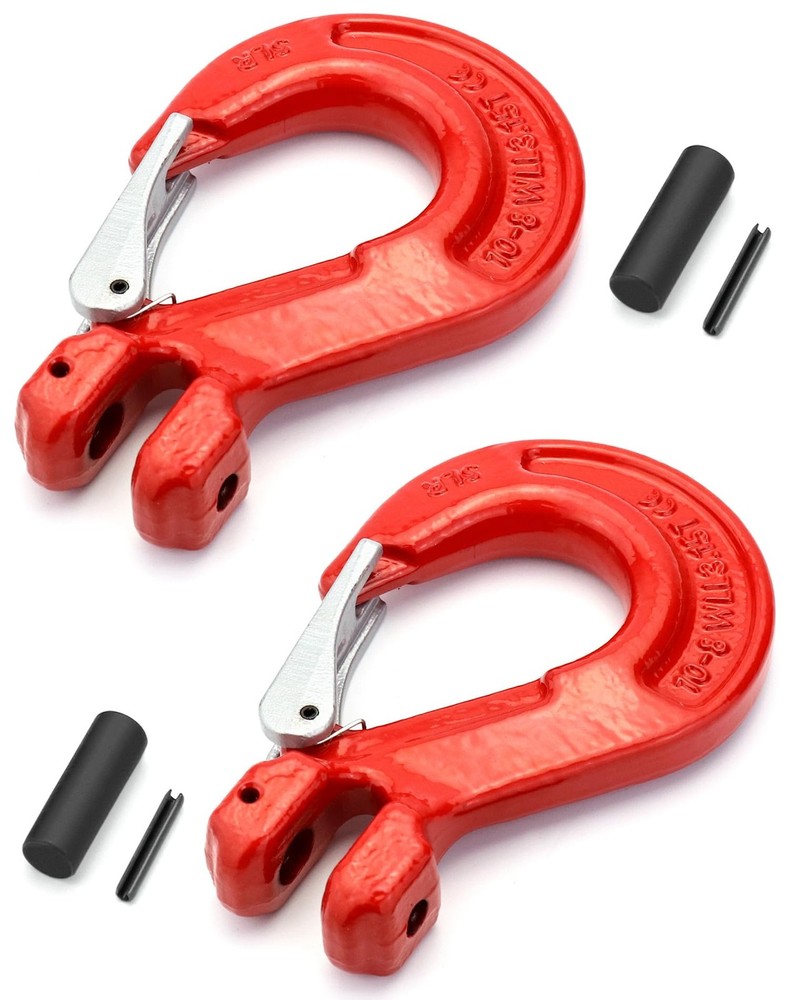 QWORK Clevis Slip Hook with Latch, 2 Pack, 1/2", 6940 lbs Load Limit, 2 Pack