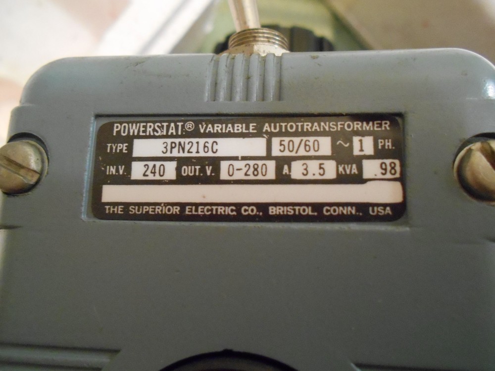 Superior Electric Powerstat 3PN216C Variable Autotransformer