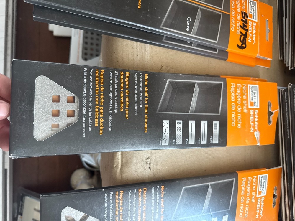 Schluter Systems Shelf Rectangular Niche Square Stone Grey SNS1D3TSSG