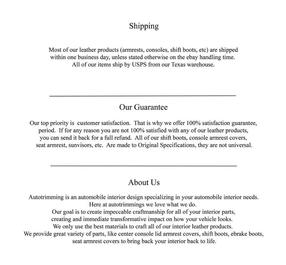 Fits 2003-2012 Range Rover 322 Leather Automatic Shift Boot Cover Gray Stitch