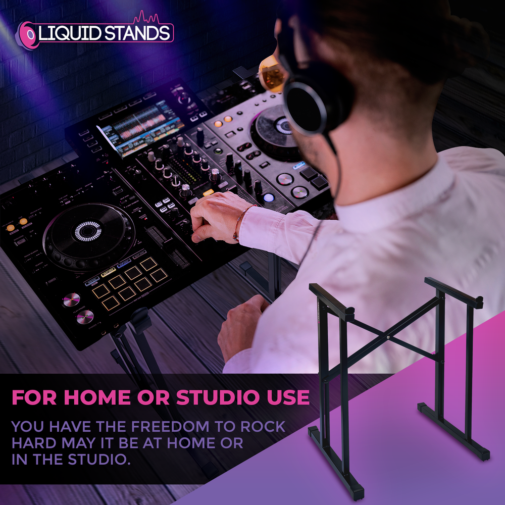 Liquid Stands Portable Studio Audio Mixer Stand - Angled, Foldable & Adjustable