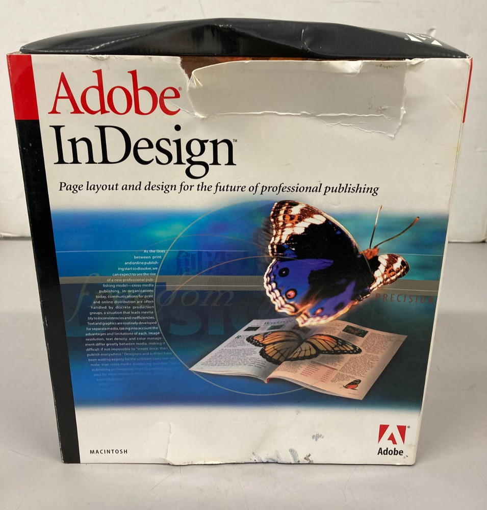 Adobe InDesign 1.0 For Macintosh Full Version Big Box Apple Computer
