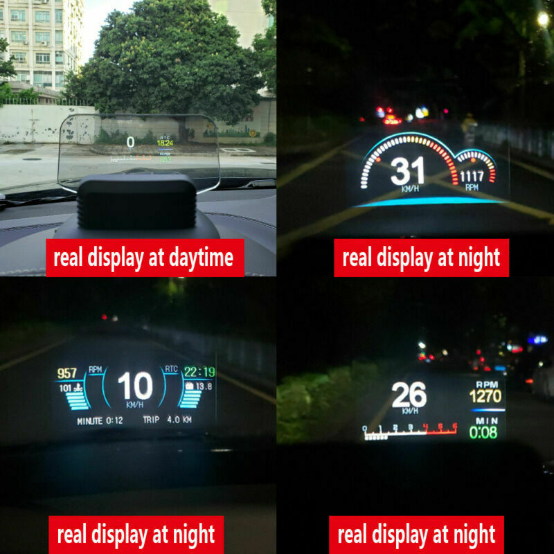 Car HUD OBD GPS Digital Head Up Display Speedometer Speed Alarm Engine Error OIT