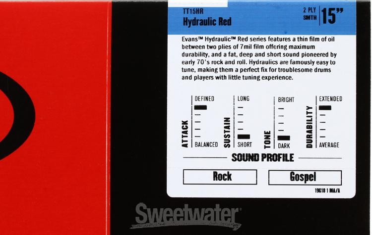 Evans Hydraulic Drumhead - 15" - Red