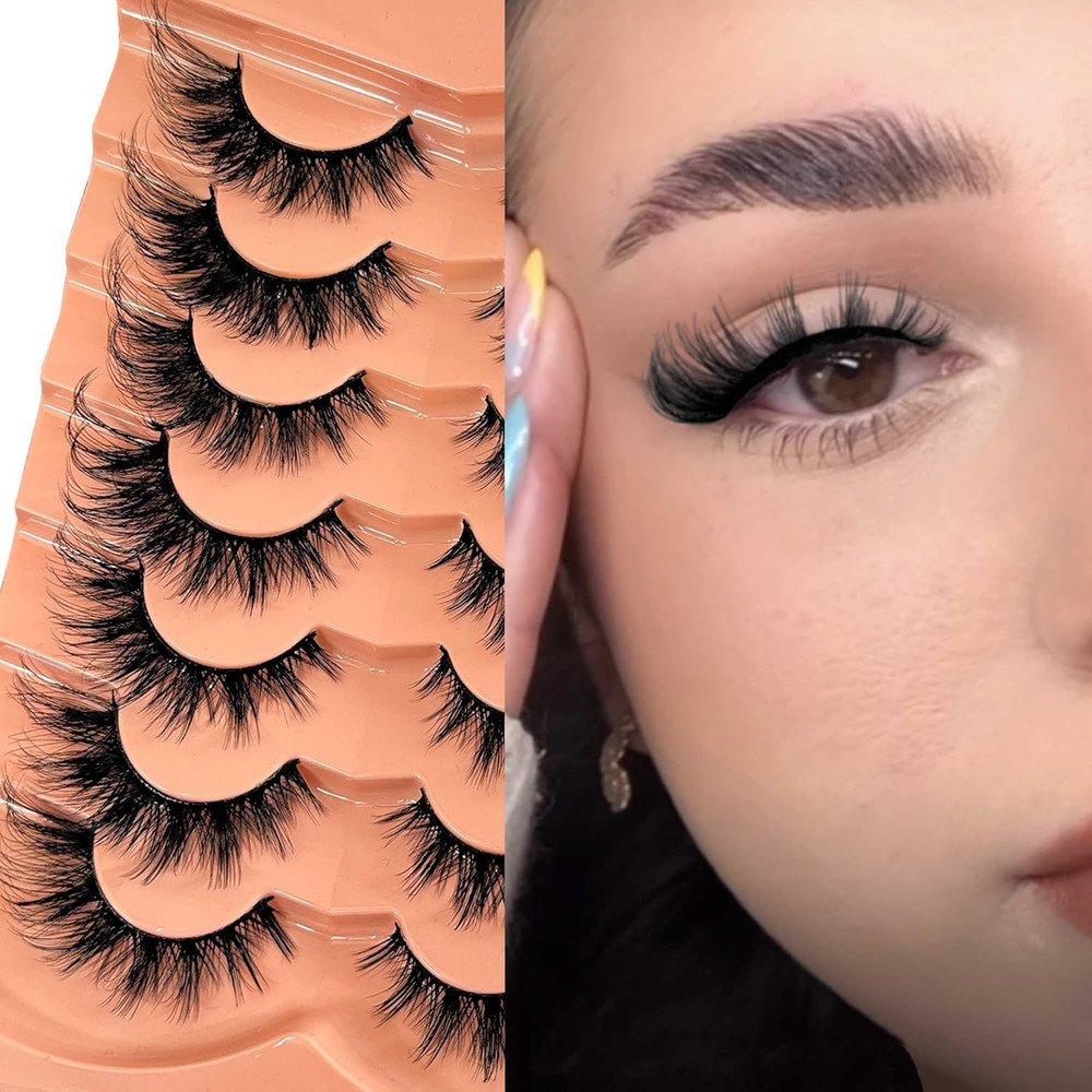 Cat Eye False Eyelashes Wispy Volume Lashes 7 Pairs Pack 9D
