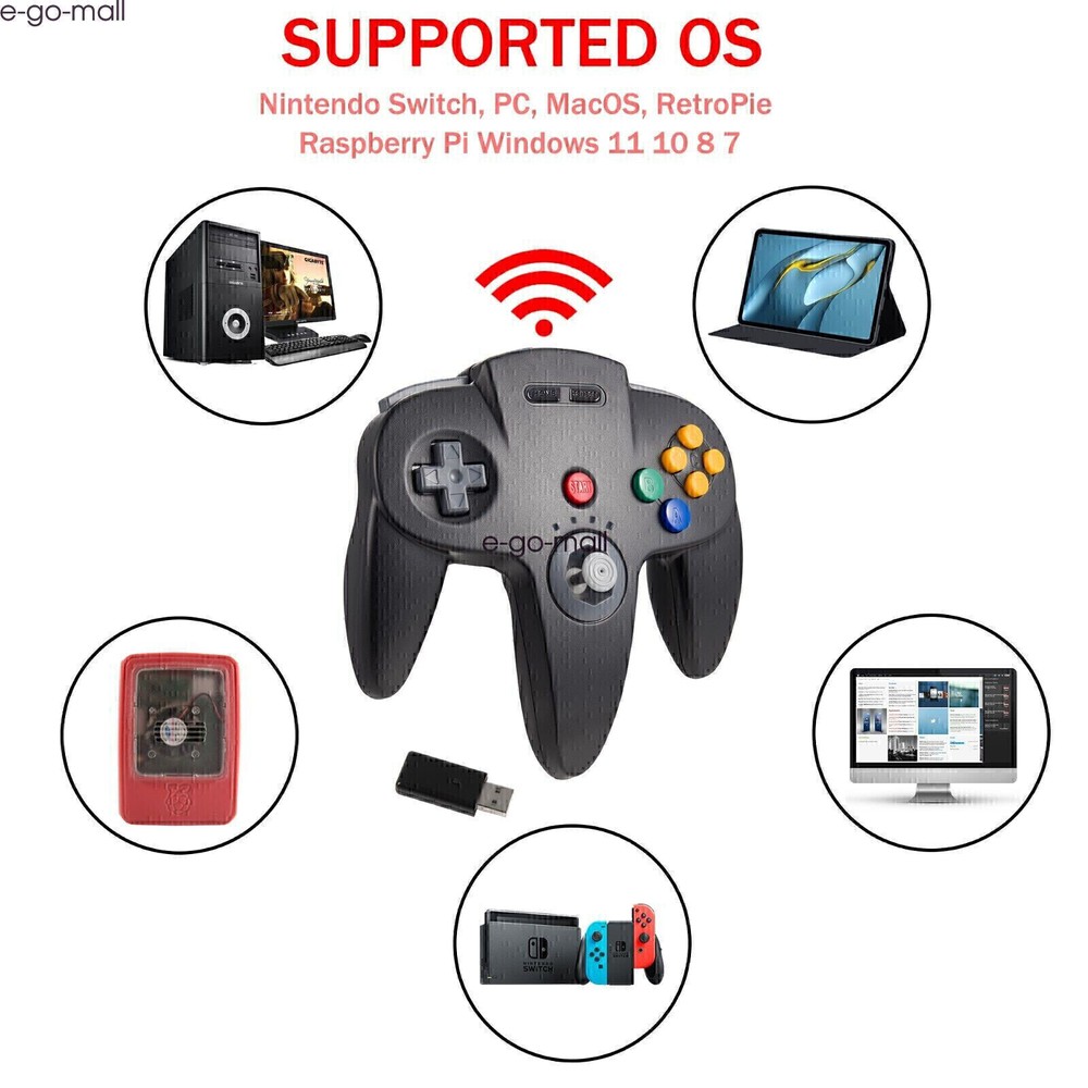 Wireless N64 Controller for Nintendo Switch Online Steam MAC Window Raspberry Pi