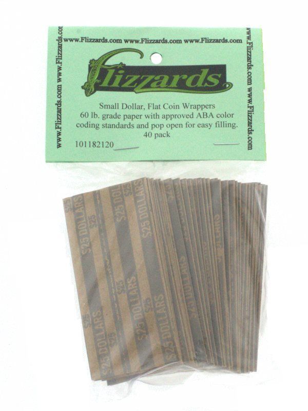 Small Dollar Flat Coin Wrappers, 40 pack