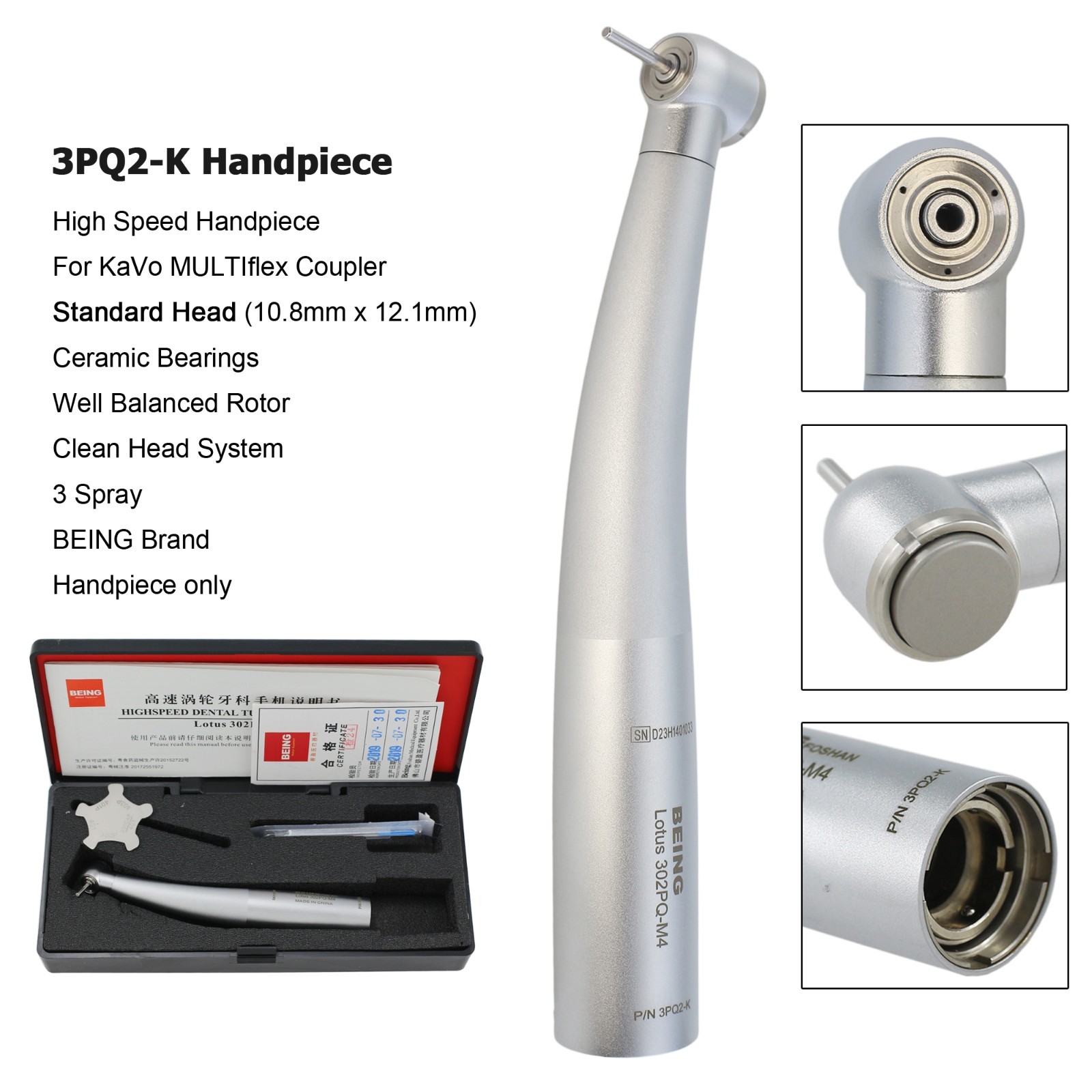 BEING Dental Handpiece High Speed Fiber Optic KaVo MULTIflex Coupler Mini Head
