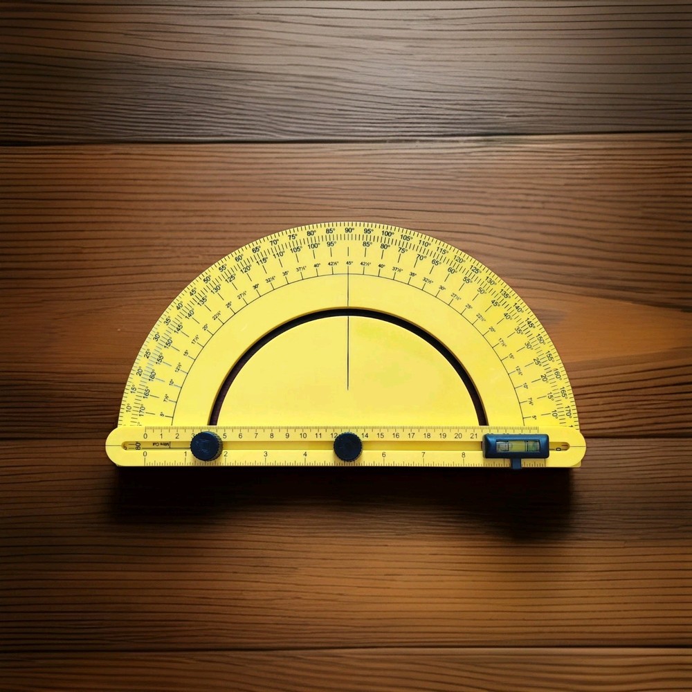 Yellow Plastic Angle Finder Protractor 2 in 1 Carpentry Tool binp1sh