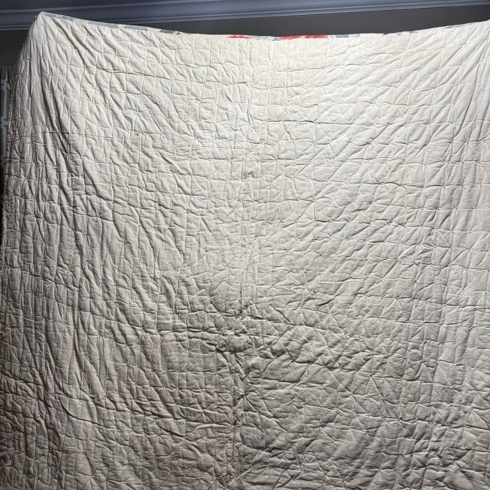 Vintage Handmade Patchwork Quilt Multi-Fabric Rustic Craft Textile