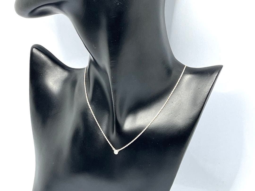 h887 Excellent condition Tiffany & Co. By the Yard diamond necklace, sterling