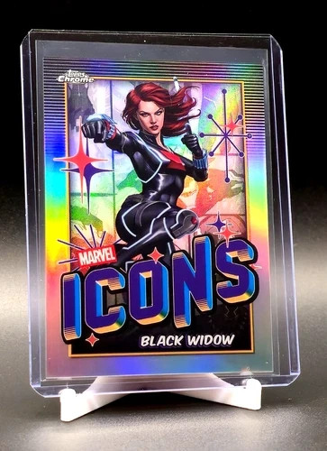 BLACK WIDOW 2025 Topps Chrome Marvel #MI-6 Marvel Icons Refractor!